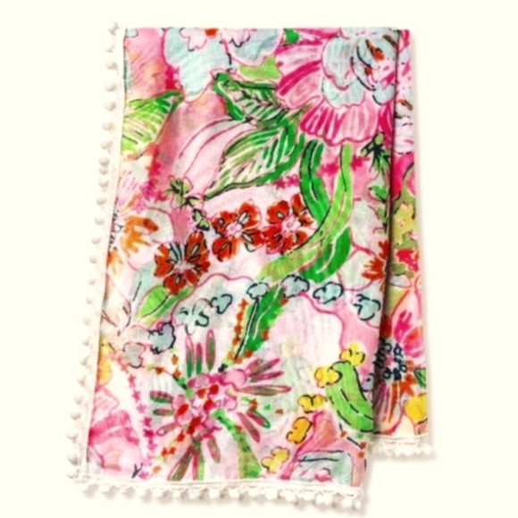 Lilly Pulitzer for Target Accessories - Lilly Pulitzer 20th Anniversary Nosey Posie Pom Pom Multicolor Scarf 68X44